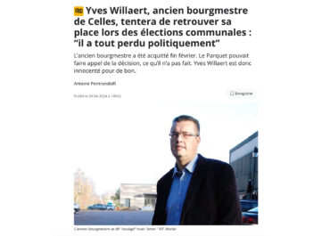 Julien Uyttendaele : Yves Willaert est définitivement blanchi