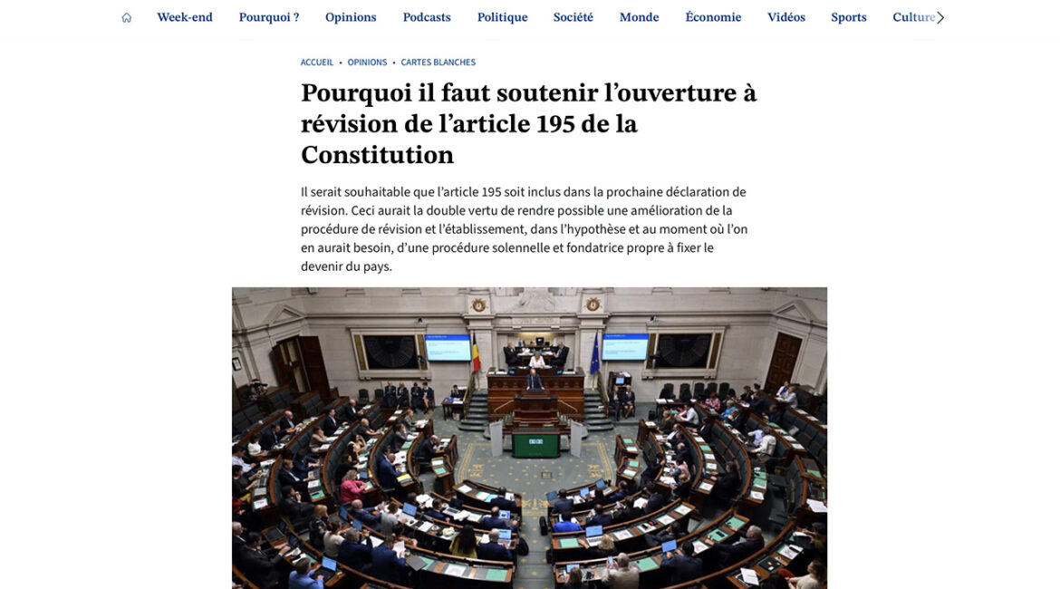 Pourquoi il faut soutenir l’ouverture à révision de l’article 195 de la Constitution