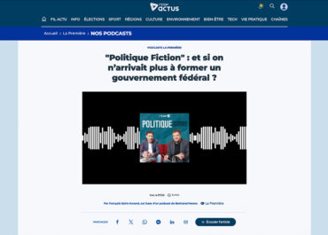 "Politique Fiction" : et si on n’arrivait plus à former un gouvernement fédéral ? Marc Uyttendaele