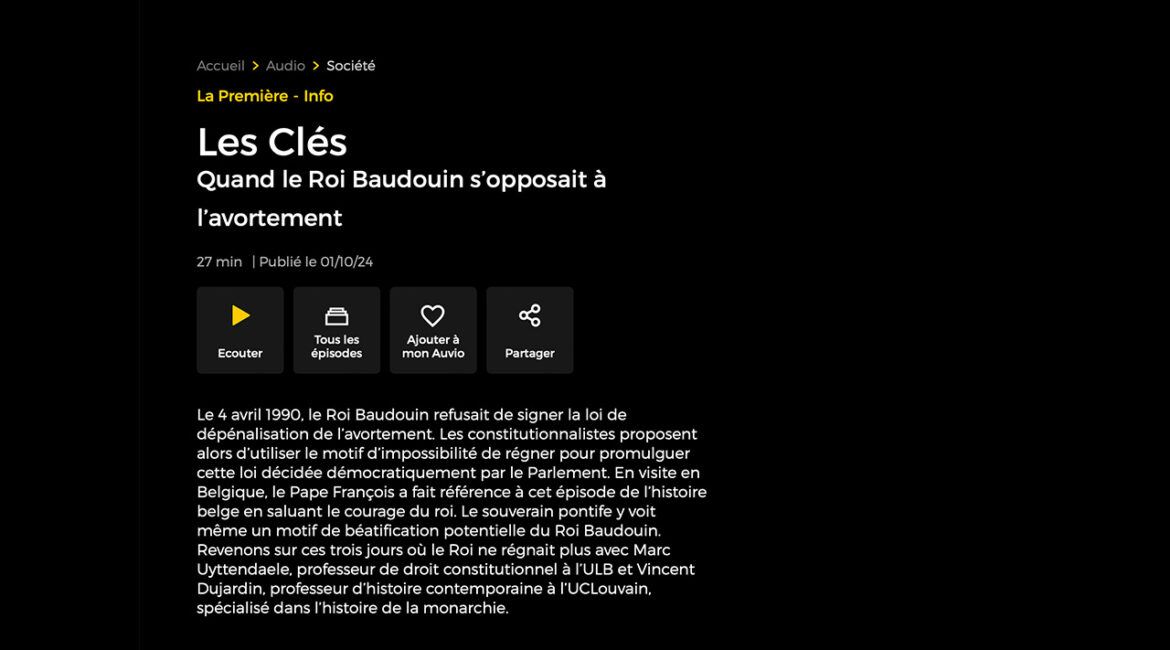 Marc Uyttendaele - Quand le Roi Baudouin s’opposait à l’avortement