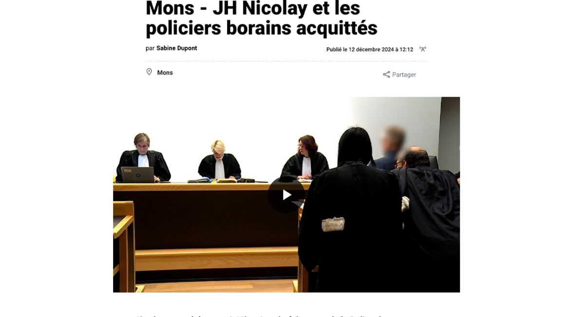 Marc Uyttendaele - Mons - JH Nicolay et les policiers borains acquittés