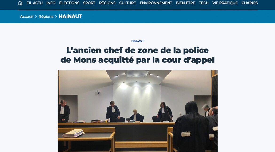 Marc Uyttendaele - L’ancien chef de zone de la police de Mons acquitté par la cour d’appel