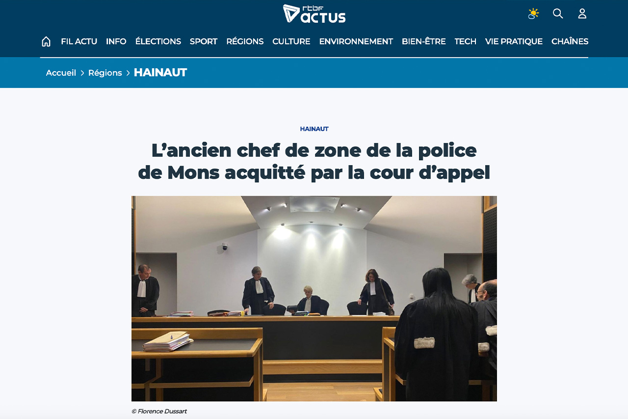 Marc Uyttendaele - L’ancien chef de zone de la police de Mons acquitté par la cour d’appel